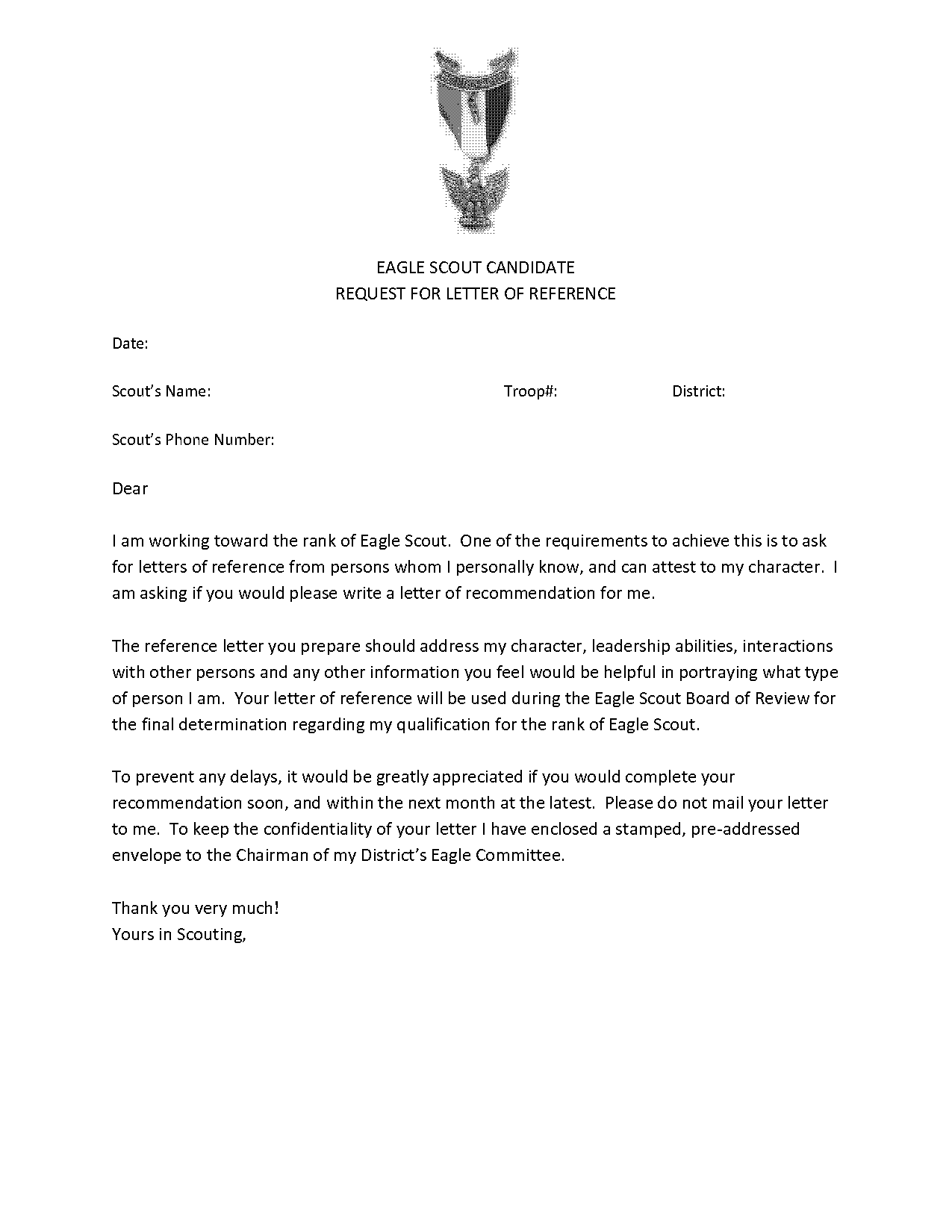 request for reference letter